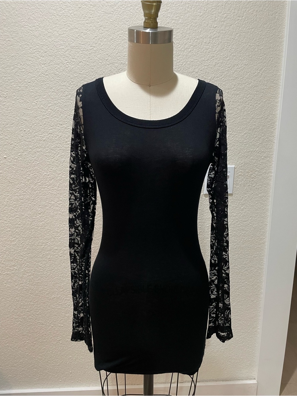 Forever 21 Black Lace Bodycon Dress Fits S/M/L